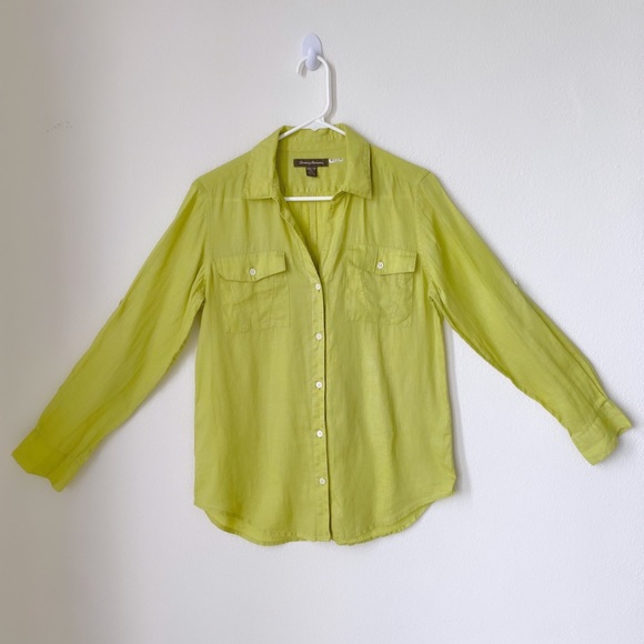 Tommy Bahama - Long Sleeve Button Down Oversized 100% Linen Shirt - Picture 4 of 14